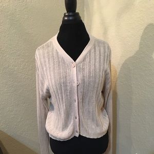 Soft Beige Linen Cardigan by The Limited
